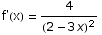 f'(x) = 4/(2 - 3 x)^2