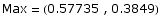 Max = ( 0.57735 , 0.3849)