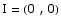 I = ( 0 , 0)