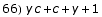 66) y c + c + y + 1